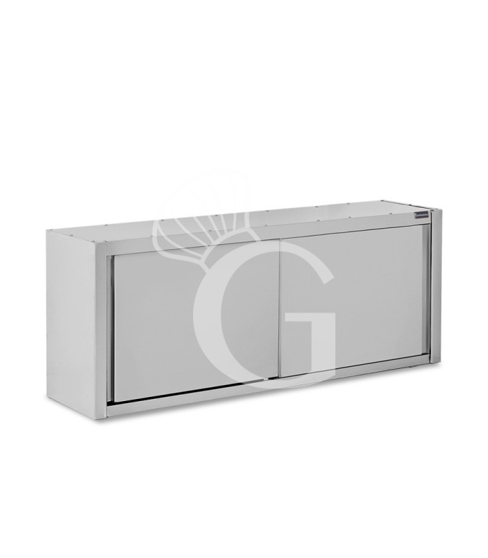 Pensile acciaio inox con porte scorrevoli, 1 ripiano, L 2000 x P 400 x H 660 mm