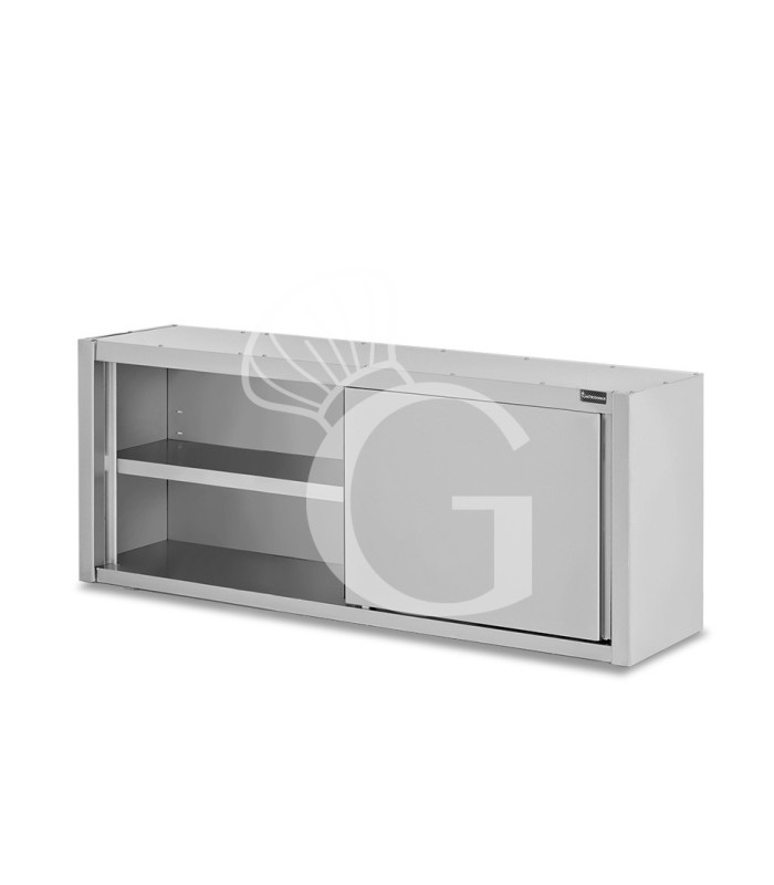 Pensile acciaio inox con porte scorrevoli, 1 ripiano, L 2000 x P 400 x H 660 mm