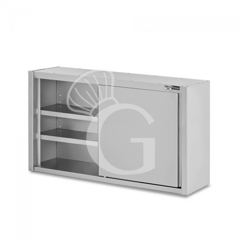 Pensile acciaio inox con porte scorrevoli, 2 ripiani, L 1600 x P 400 x H 1000 mm