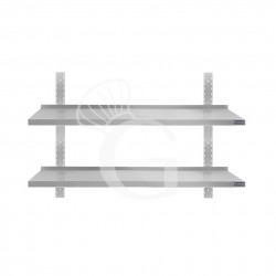 Ripiano in acciaio inox doppio, L 1200 mm x P 400 mm x H 700 mm