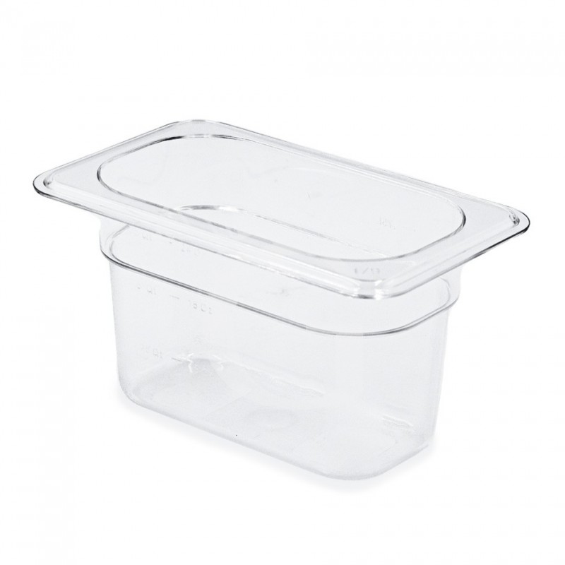 Bacinella in Policarbonato GN 1/9 - 176 mm x 108 mm x H 100 mm - capacità 1 litro