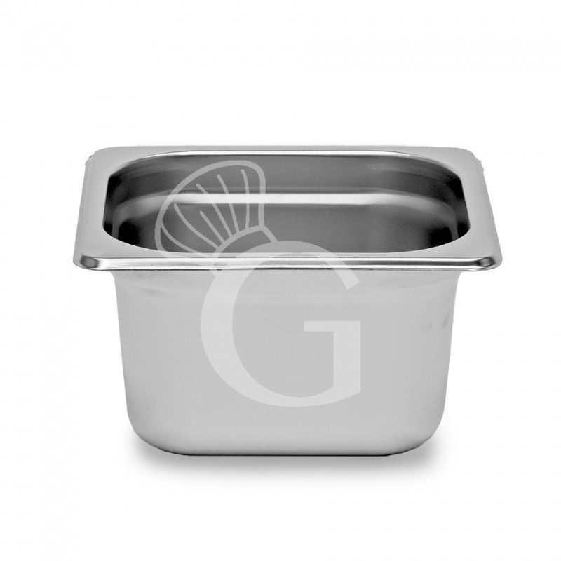 Bacinella in acciaio inox GN1/6 L 176 mm x P 162 mm x H 100 mm Bacinella in acciaio inox GN1/6 L 176 mm x P 162 mm x H 100 mm
