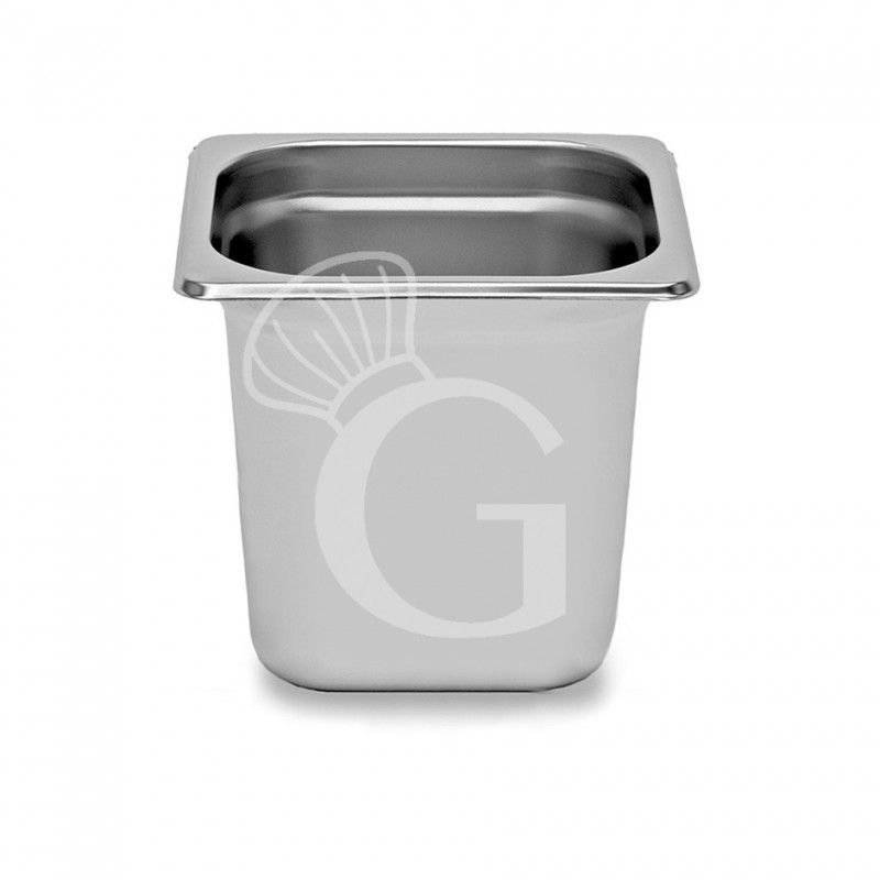 Bacinella in acciaio inox GN1/6 L 176 mm x P 162 mm x H 200 mm 6 LT Bacinella in acciaio inox GN1/6 L 176 mm x P 162 mm x H 200 mm 6 LT