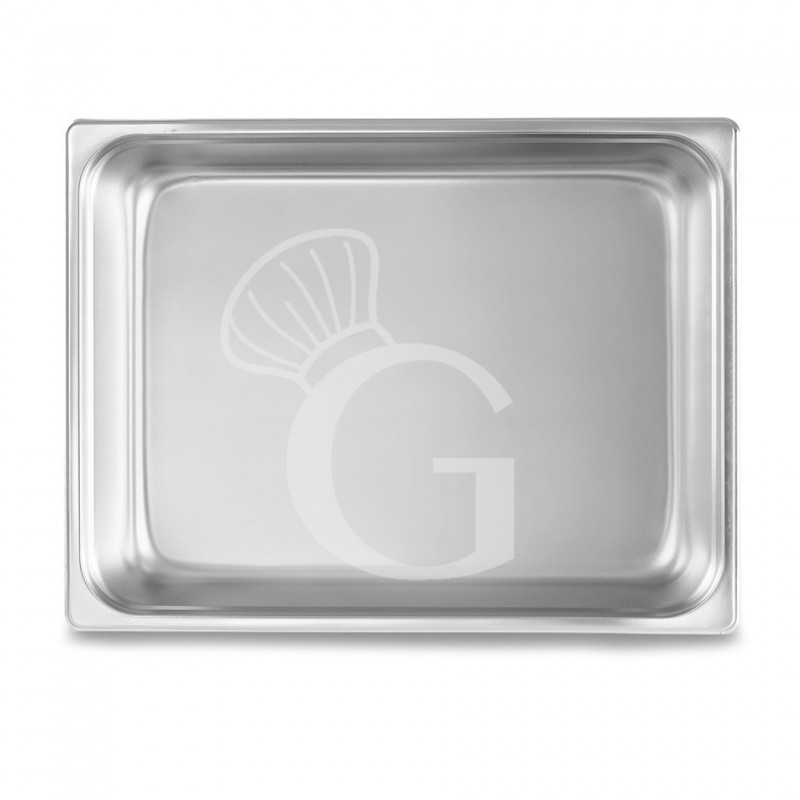 Bacinella in acciaio inox GN2/1 L 650 mm x P 530 mm x H 100 mm 31,5 LT