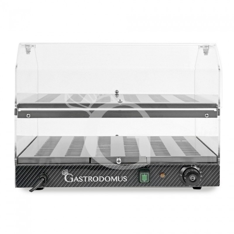 Vetrina Riscaldata inox e plexiglass 2 piani +30°C/+90°C L 510 mm x P 350 mm x H 385 mm