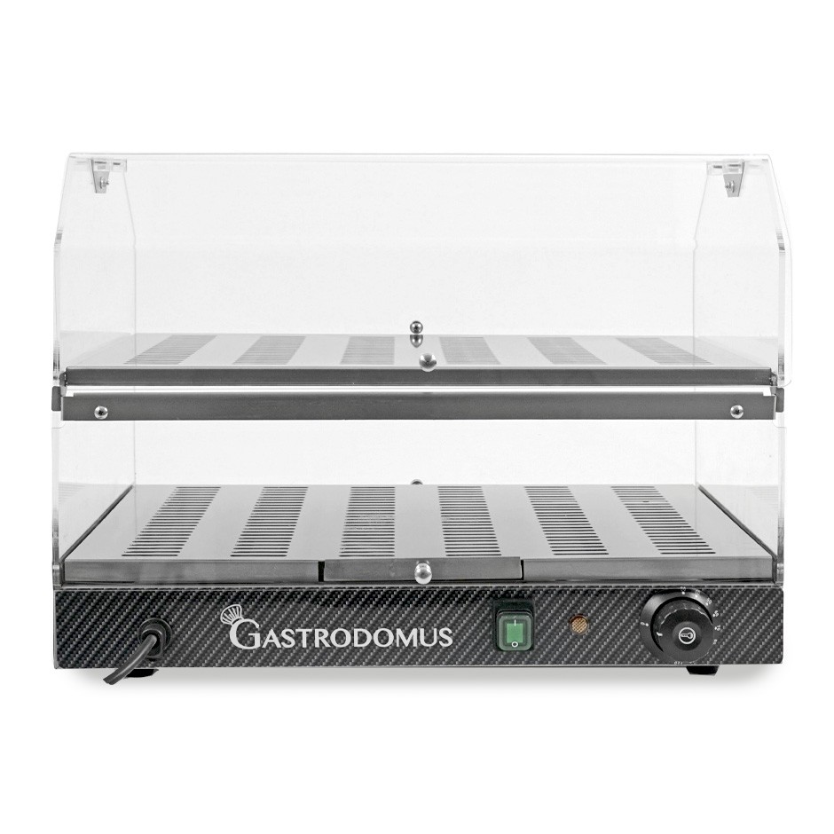 Vetrina Riscaldata inox e plexiglass 2 piani +30°C/+90°C L 510 mm x P 350 mm x H 385 mm