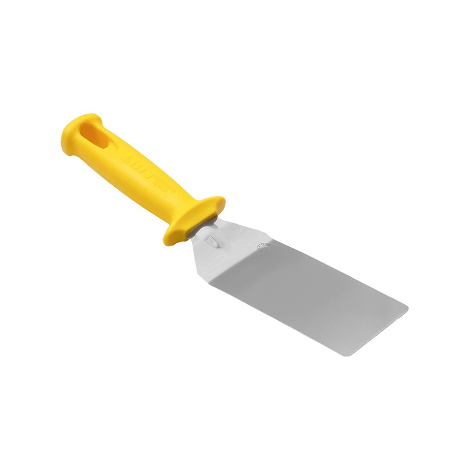 Paletta per pizza in inox con lama di dimensioni 90 mm x 120 mm