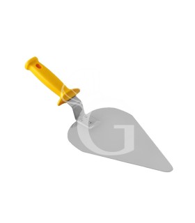 Paletta triangolare per pizza in inox con lama di dimensioni 120 x 250 mm