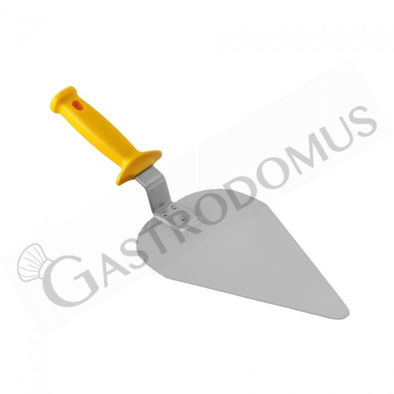 Paletta triangolare per pizza in inox con lama di dimensioni 120 x 250 mm Paletta triangolare per pizza in inox con lama di dimensioni 120 x 250 mm