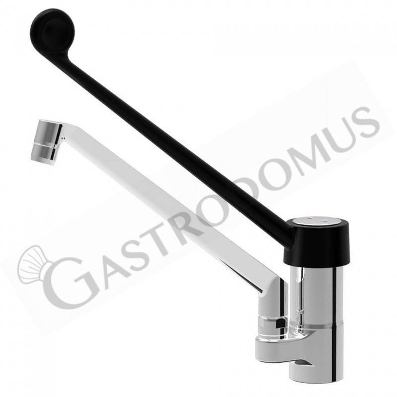 Rubinetto miscelatore monoforo monocomando C40 con leva in plastica nera - L 250 mm Rubinetto miscelatore monoforo monocomando C40 con leva in plastica nera - L 250 mm