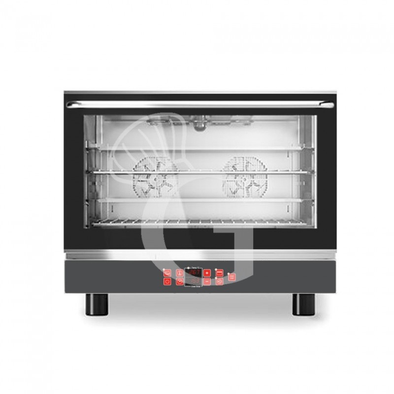 Forno elettrico a convezione per pasticceria, umidificatore e grill, porta ribalta, comandi digitali, 4 teglie 600X400 mm