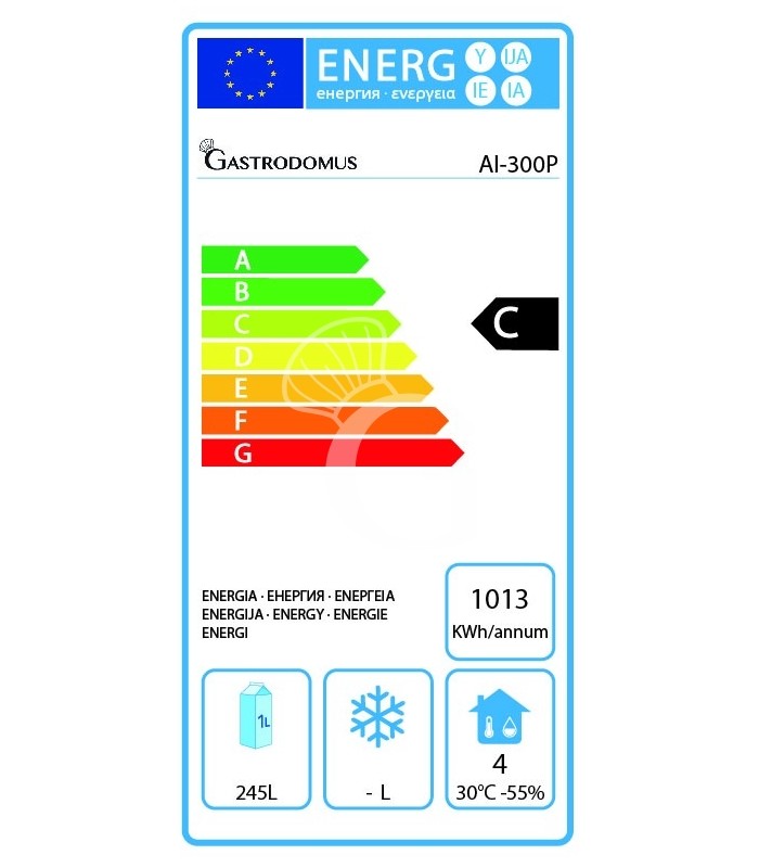 Congelatore a pozzetto Statico 273 LT - temperatura -18°/-25°C - porta vetro classe energetica C