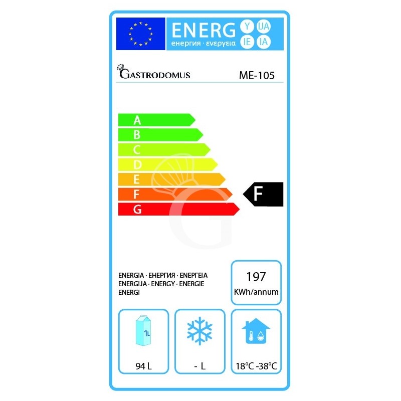 Congelatore a Pozzetto Statico 97 LT -18°C classe energetica F