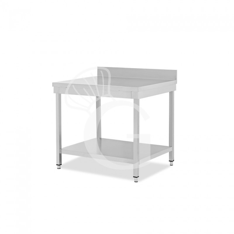 Tavolo inox 1 ripiano alzatina L 700 mm x P 700 mm x H 965 mm