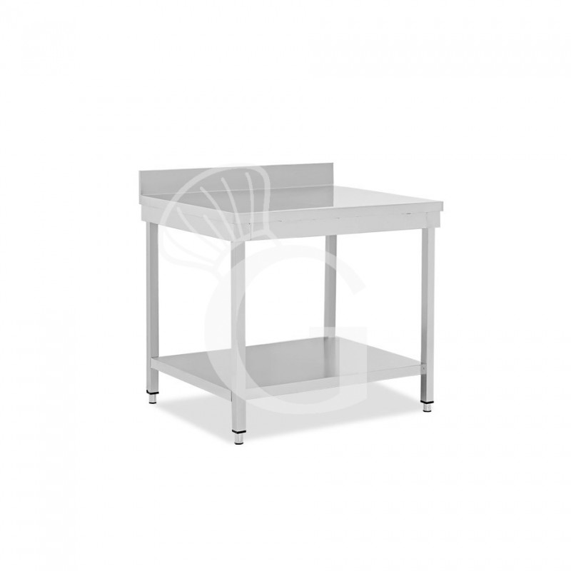 Tavolo inox 1 ripiano alzatina L 700 mm x P 700 mm x H 965 mm