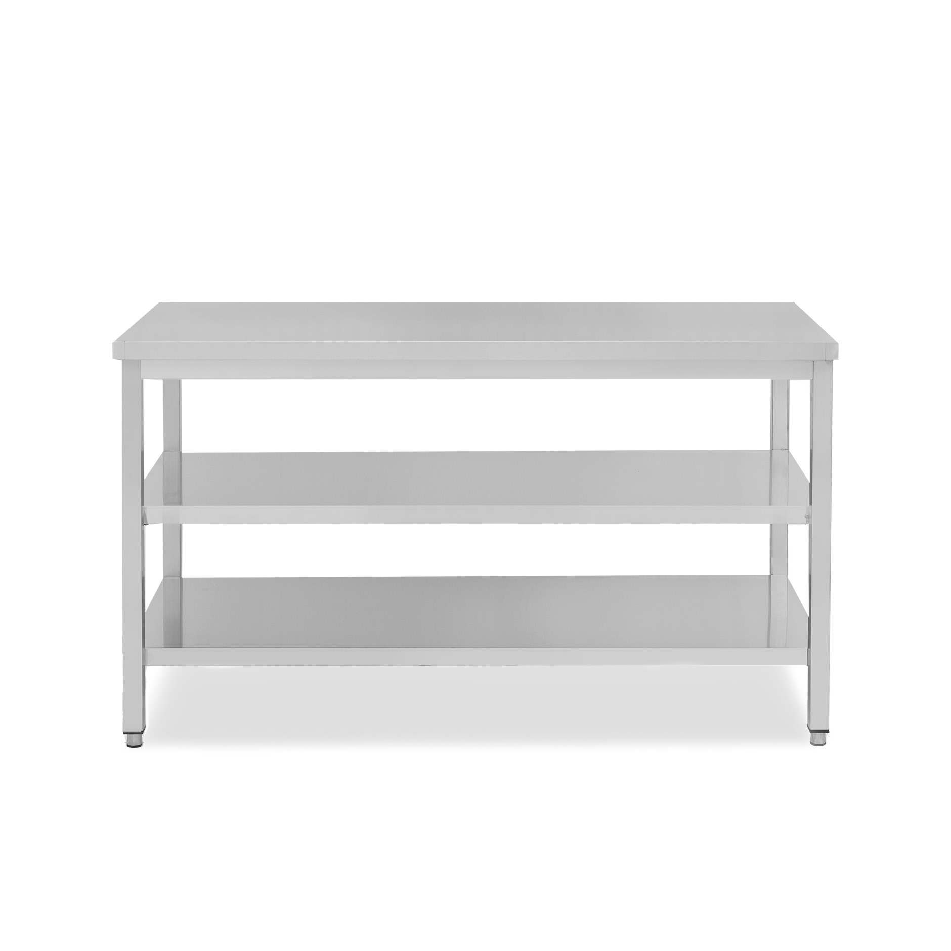 Tavolo inox 2 ripiani L 1900 mm x P 600 mm x H 850 mm