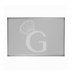 Teglia in alluminio microforata con misure L 600 mm x P 400 mm x H 20 mm