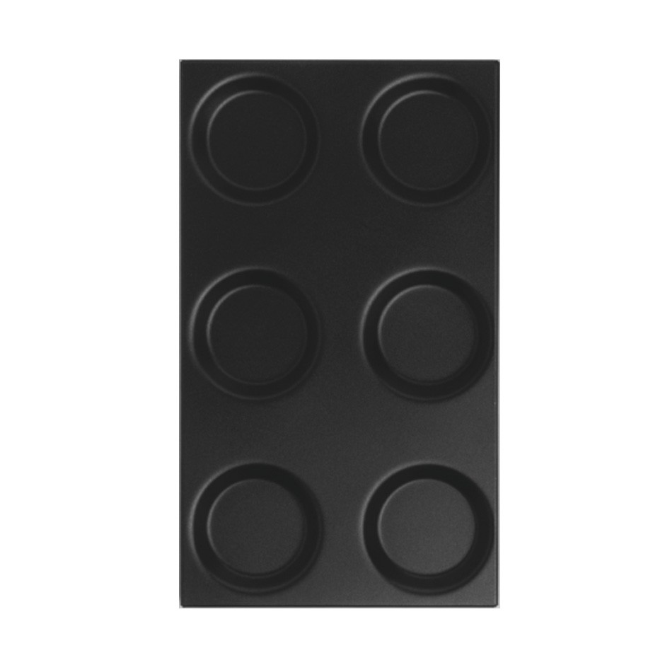 Teglia Rettangolare in alluminio GN2/1 L 650 mm x P 530 mm per frittatine diametro 120 mm