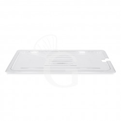 Coperchio con foro mestolo GN1/2 in policarbonato dimensioni L 325 x P 265 mm
