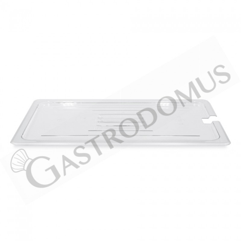 Coperchio con foro mestolo in policarbonato GN1/4 dimensioni L 265 x P 163 mm Coperchio con foro mestolo in policarbonato GN1/4 dimensioni L 265 x P 163 mm
