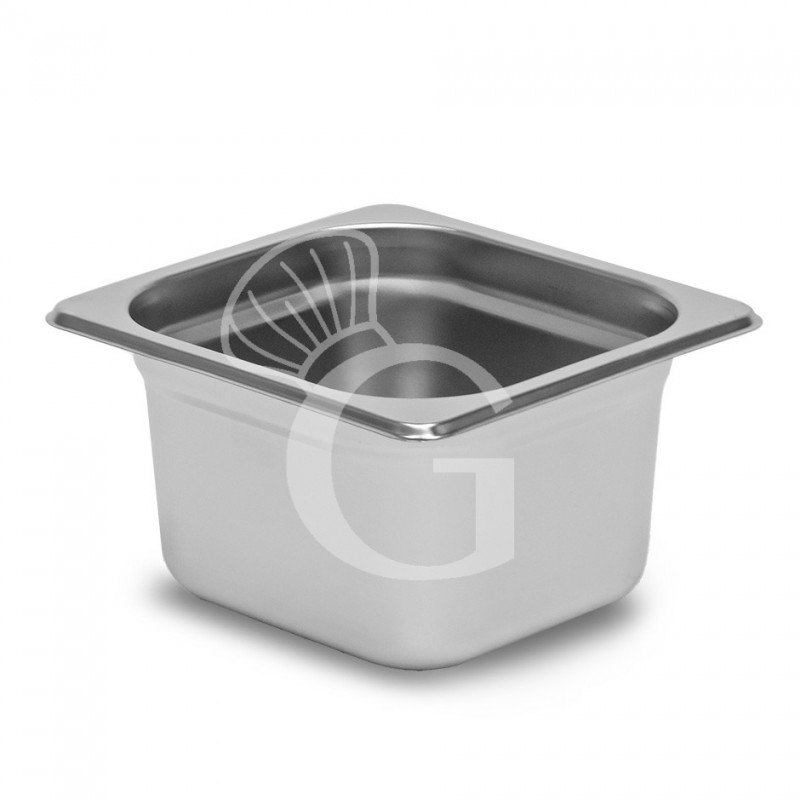 Bacinella in acciaio inox GN1/6 L 176 mm x P 162 mm x H 100 mm 1,6 LT