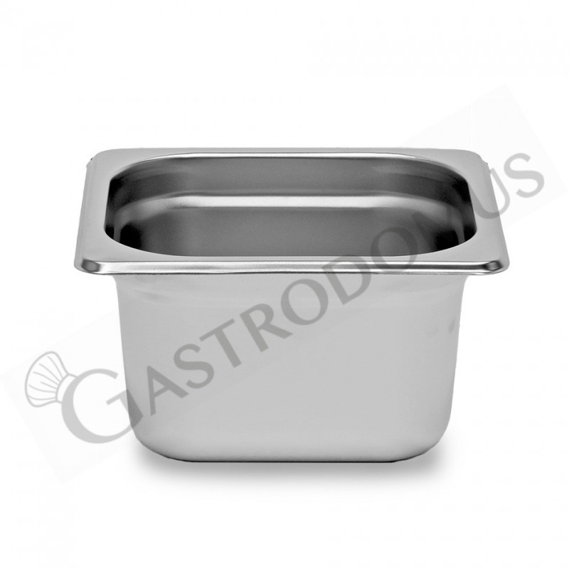Bacinella in acciaio inox GN1/6 L 176 mm x P 162 mm x H 100 mm 1,6 LT Bacinella in acciaio inox GN1/6 L 176 mm x P 162 mm x H 100 mm 1,6 LT
