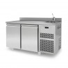 Tavolo Refrigerato con Lavello 2 porte alzatina Prof. 700 mm 0°C/+10°C Classe energetica A