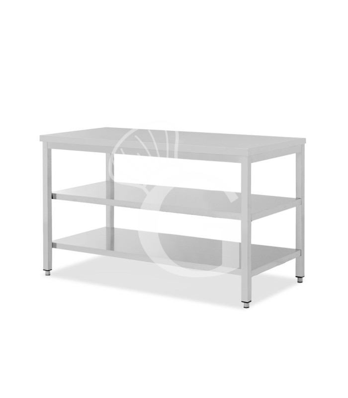 Tavolo inox 2 ripiani L 1900 mm x P 700 mm x H 850 mm