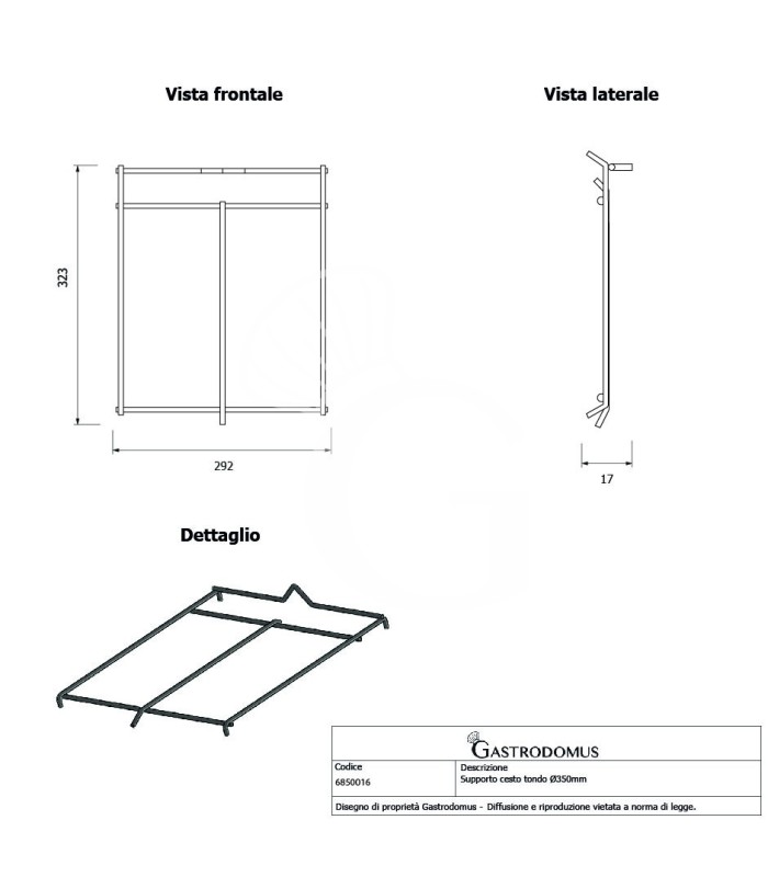 Supporto per cesto tondo Ø350 mm