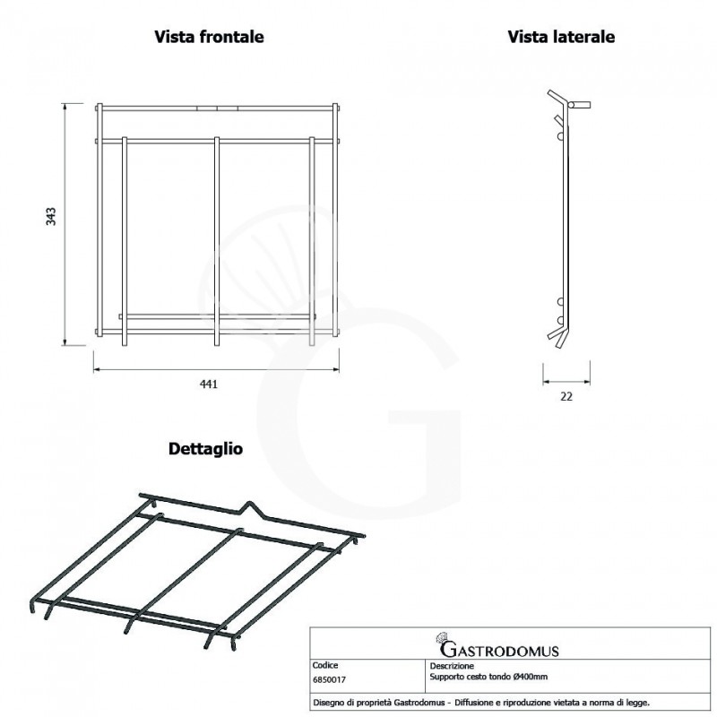 Supporto per cesto tondo Ø40cm
