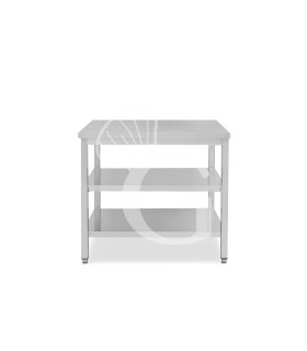 Tavolo inox 2 ripiani L 900 mm x P 600 mm x H 850 mm