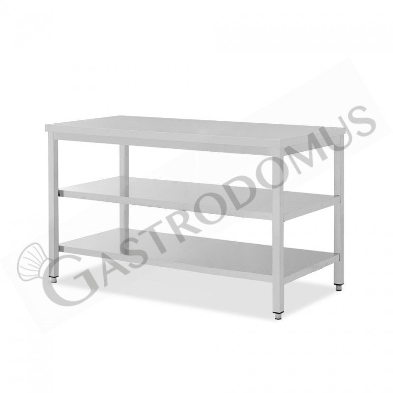 Tavolo inox 2 ripiani L 1900 mm x P 800 mm x H 850 mm Tavolo inox 2 ripiani L 1900 mm x P 800 mm x H 850 mm