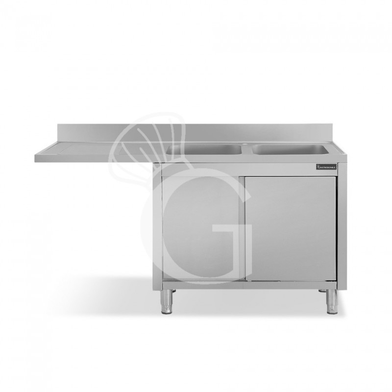 Lavello armadiato vano lavastoviglie,2 vasche,gocciolatoio sinistra,L1600xP600xH950mm Lavello armadiato vano lavastoviglie,2 vasche,gocciolatoio sinistra,L1600xP600xH950mm