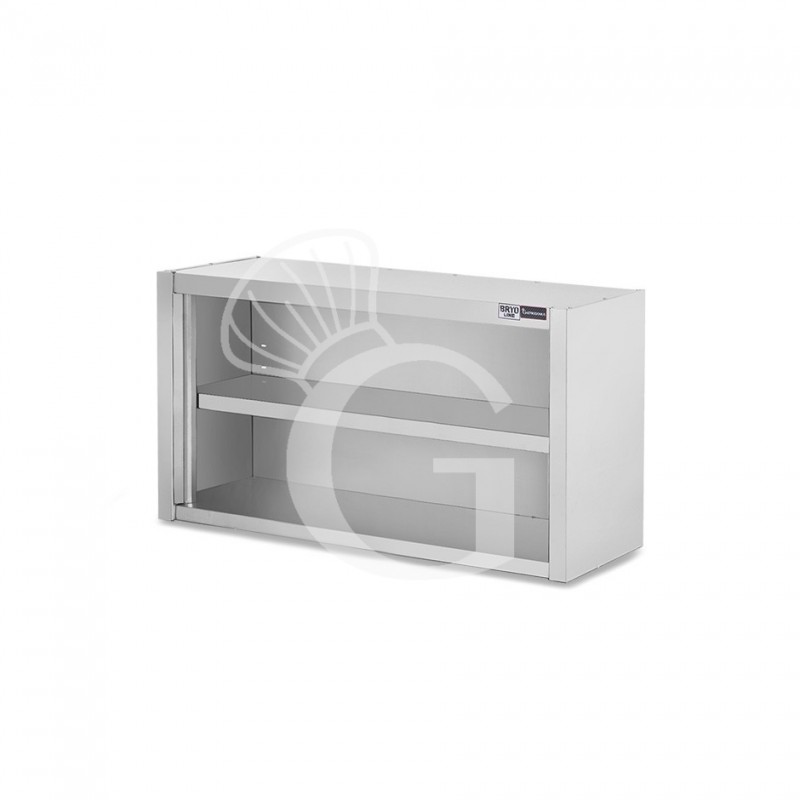 Pensile inox a giorno con 1 ripiano, L 900 mm x P 400 mm x H 660 mm
