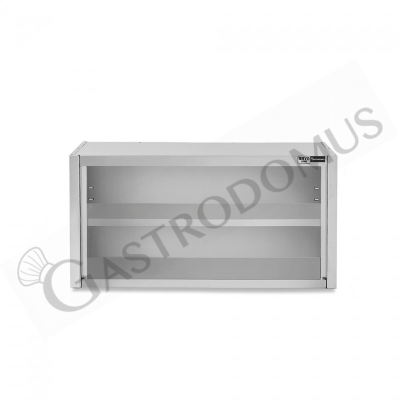 Pensile inox a giorno con 1 ripiano, L 900 mm x P 400 mm x H 660 mm Pensile inox a giorno con 1 ripiano, L 900 mm x P 400 mm x H 660 mm