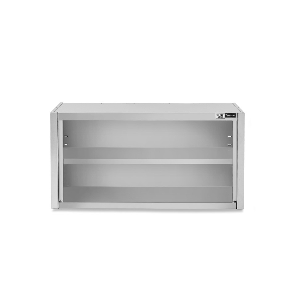 Pensile inox a giorno con 1 ripiano, L 900 mm x P 400 mm x H 660 mm