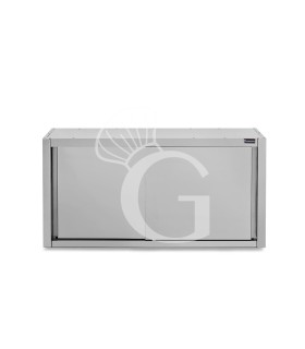 Pensile acciaio inox con porte scorrevoli, 1 ripiano, L 1500 x P 400 x H 800 mm