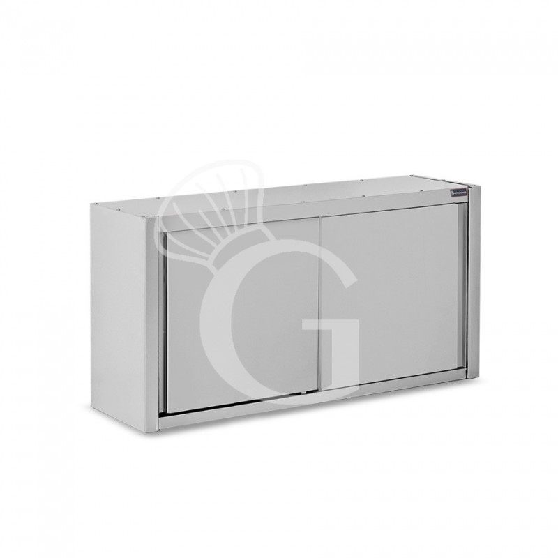 Pensile acciaio inox con porte scorrevoli, 1 ripiano, L 1500 x P 400 x H 800 mm