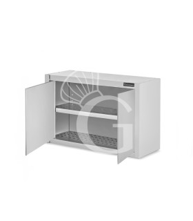 Pensile acciaio inox con sgocciolatoio,1 ripiano forato,2 porte battenti L 800 x P 400 x H 660 mm