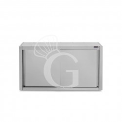 Pensile acciaio inox con sgocciolatoio,1 ripiano forato,porte scorrevoli L 1000 x P 400 x H 800 mm