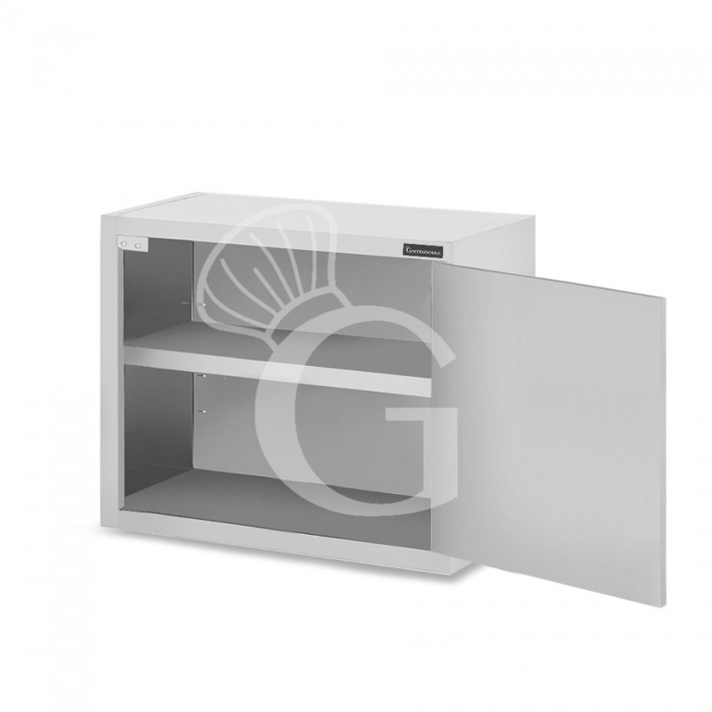 Pensile inox con 1 porta battente, 1 ripiano, L 600 x P 400 x H 660 mm
