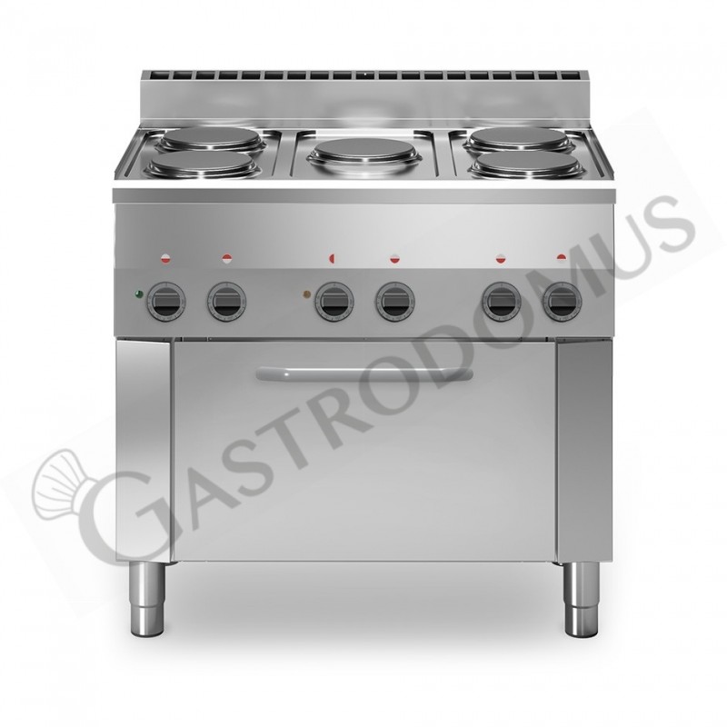 Cucina professionale elettrica 5 piastre potenziate forno elettrico a convezione GN1/1 profondità 600 mm