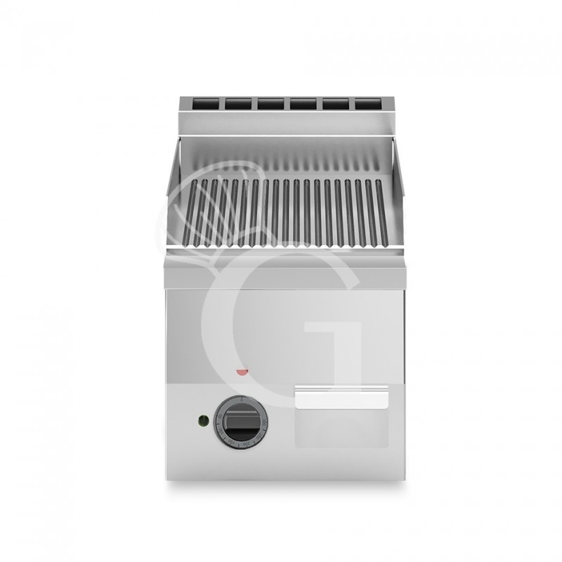 Fry Top elettrico da banco piastra rigata singola 3000 W Monofase P 600 mm