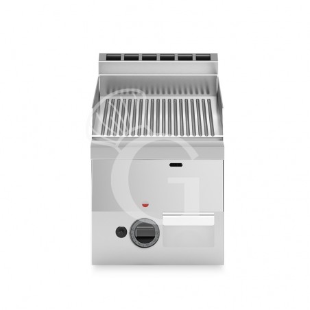 Fry top a gas da banco piastra rigata cromata singola 5200 W L 300 mm x P 600 mm x H 280 mm Fry top a gas da banco piastra rigata cromata singola 5200 W L 300 mm x P 600 mm x H 280 mm