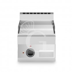 Fry Top elettrico da banco piastra liscia cromata singola 4500 W Trifase P 650 mm