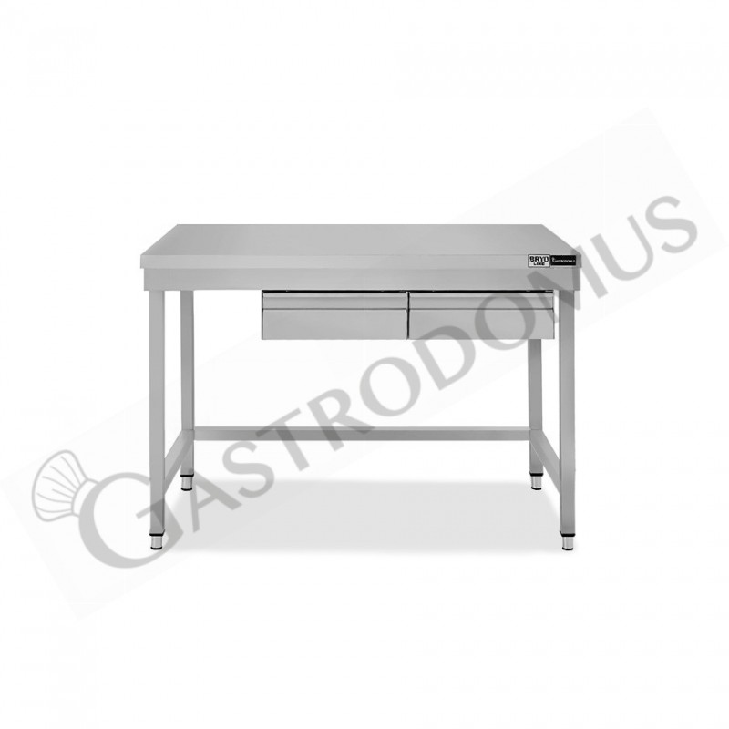Tavolo inox 2 cassetti L 1200 mm x P 800 mm x H 865 mm Tavolo inox 2 cassetti L 1200 mm x P 800 mm x H 865 mm