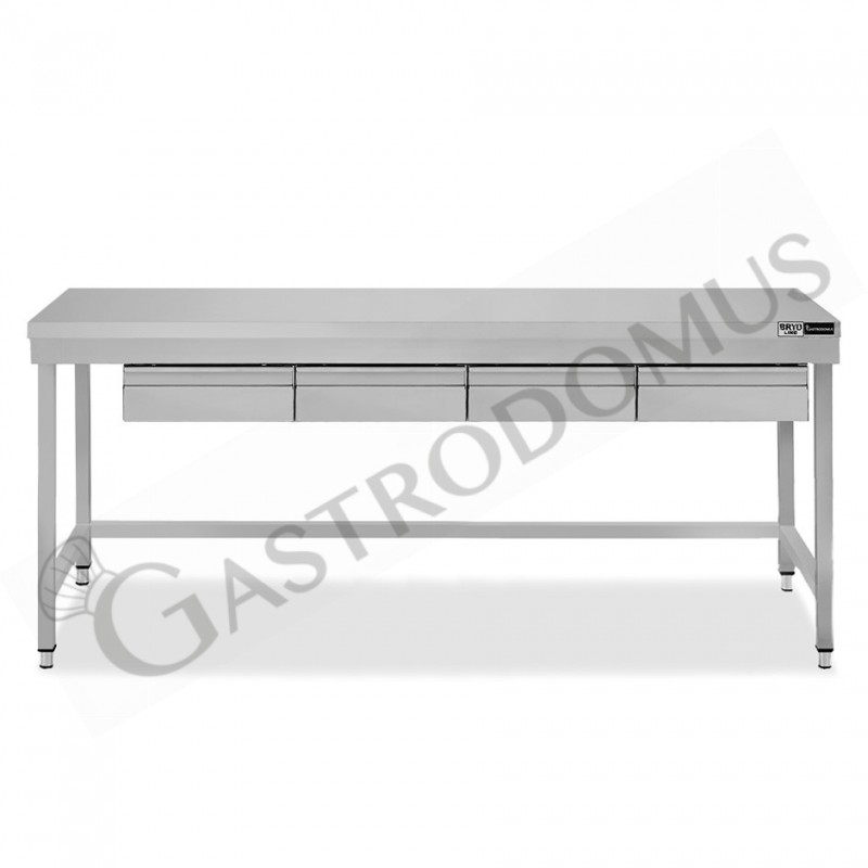 Tavolo inox 4 cassetti L 1800 mm x P 800 mm x H 865 mm Tavolo inox 4 cassetti L 1800 mm x P 800 mm x H 865 mm