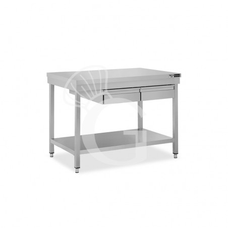 Tavolo inox ripiano 2 cassetti L 1100 mm x P 800 mm x H 865 mm Tavolo inox ripiano 2 cassetti L 1100 mm x P 800 mm x H 865 mm