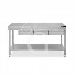 Tavolo inox ripiano 3 cassetti L 1600 mm x P 800 mm x H 865 mm