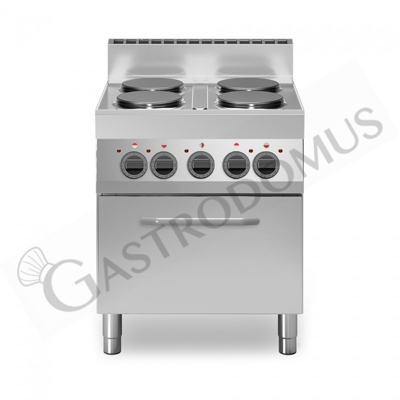 Cucina professionale elettrica 4 piastre forno elettrico a convezione GN1/1 profondità 650 mm